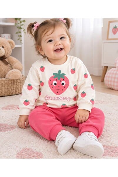 Beybifresh kız bebek çilek alt üst takım