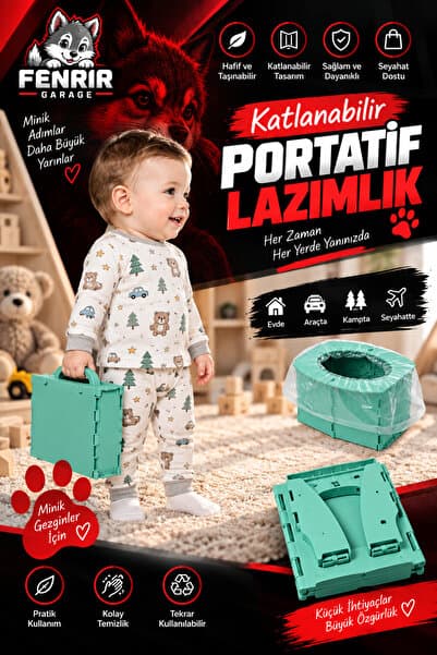 Fenrir Garage Katlanabilir Portatif Lazımlık – Seyahat Tipi Çocuk Tuvaleti