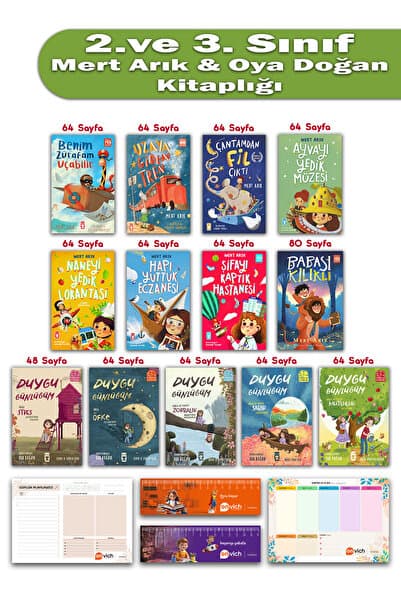 Timaş Çocuk 2. ve 3. Sınıf Mert Arık Oya Doğan Set 13 Kitap - Duygu Günlüğüm Mira Serisi Babası Kılıklı Uzaya Giden Tren Şifayı Kaptık Hapı Yuttuk Ayvayı Yedik Set