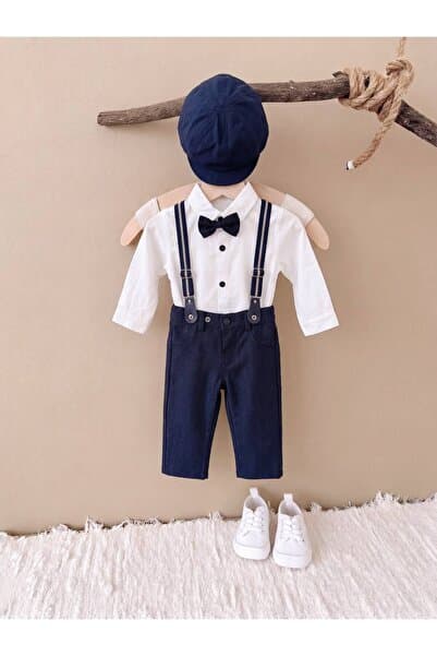 Mişsa Bebe Erkek Çocuk Zıbınlı Bebek Gömlek 4 Parça Takım Mevlüt Düğün Özel Günler 06-24 Aylık
