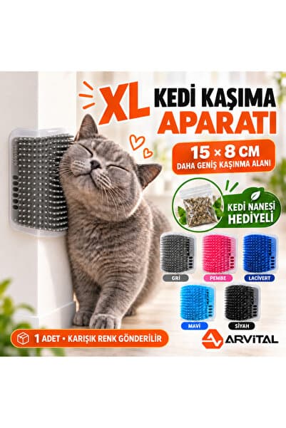 Arvital XL Kedi Kaşıma ve Kaşınma Aparatı 15x8 cm Duvara Köşeye Monte, Kedi Nanesi Hediyeli