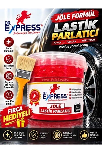 Drexpress Premium Lastik Parlatıcı Jöle 500 ml Parlak Görünüm Uzun Süre Etkili Yeniler Jel Parlatıcı Fırçalı