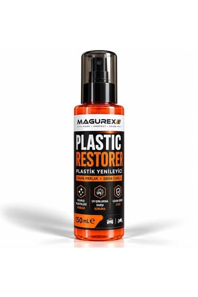 magurex Plastic Restorer Plastik Yenileyici 150 ml - Tampon, Trim ve Dış Plastik Parlatıcı | UV Korumalı | Solmuş Plastik Yenileme