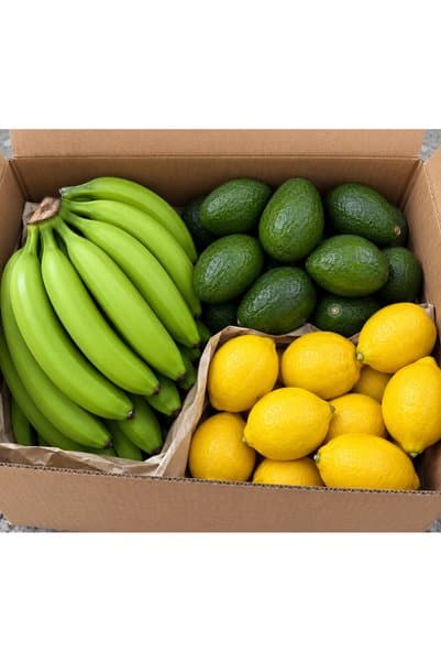 Mirayın bahçesinden 2 Kg yeşil Anamur muzu 1 kg Taze hasat Avokado 1 kg Anamur sulu Limonu