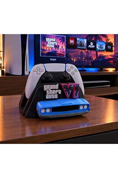 BGDStudioart DualSense Kol Standı PS5 GTA 6 | Özel Tasarım Gamepad Kol Tutucu |