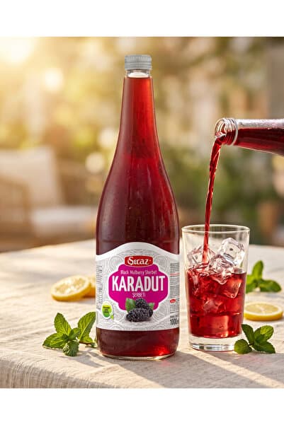 ŞİRAZ Doğal Karadut Şerbeti 1 Litre Cam Şişe