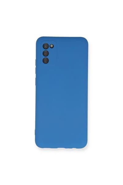 Genel Markalar Samsung Galaxy A03S Kılıf Nano içi Kadife Silikon - Mavi