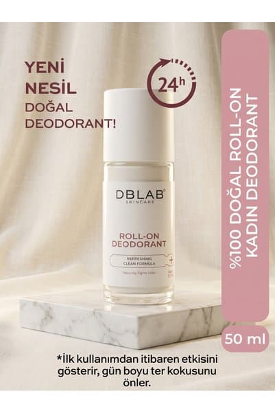 DBLAB Ter Kokusu Önleyici 24 Saat Etkili %100 Doğal Deodorant | Hassas Cilde Uygun, Leke Bırakmayan Formül