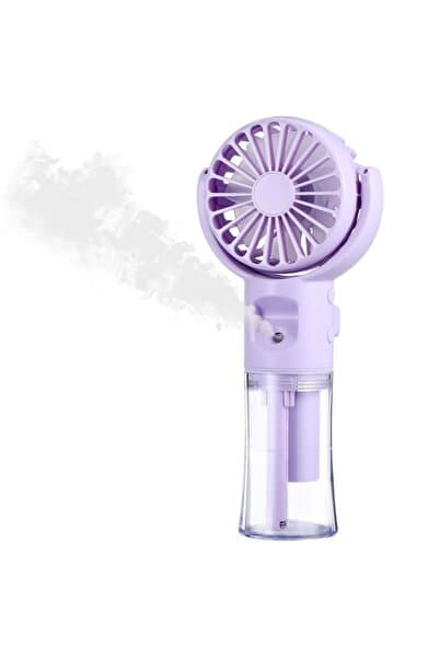 Go İthalat 4 Kademeli Spreyli Şarjlı El Fanı – Boyuna Asılabilir USB Şarjlı Taşınabilir Mini Fan F4 (5673)