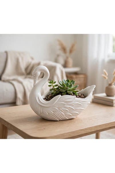 novadi Modern Kuğu Saksı | Çok Amaçlı Dekoratif Kase ve Organizer