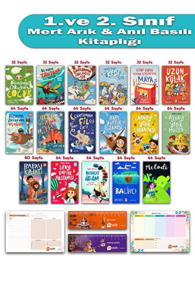 Timaş Çocuk 1. ve 2. Sınıf Anıl Basılı Mert Arık 17 Kitap Tam Set - Melodi Balino Nohut Adam Dünyayı Okuyan Çocuk Benim Zürafam Uçabilir Hapı Yuttuk Naneyi Yedik Set