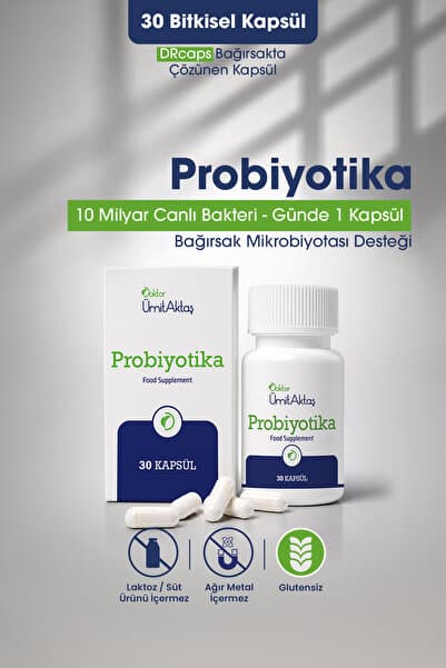 Dr. Ümit Aktaş Probiyotika - 30 Enterik Kapsül - Gıda Takviyesi