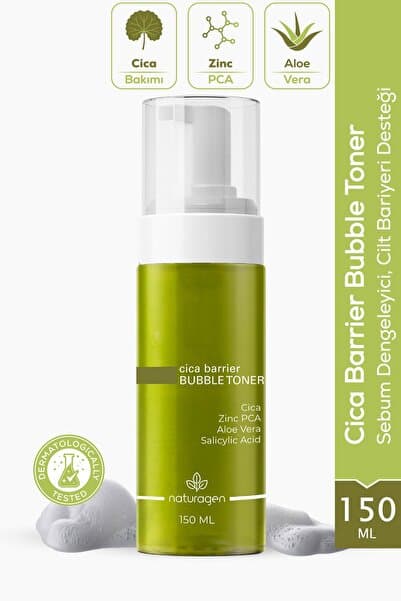 Naturagen Cica Barrier Bubble Tonik 150 ml | Sebum Dengeleyici, Cilt Bariyeri Desteği | Aloe Vera, Salisilik Asit