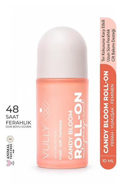 VULLY Candy Bloom Kadın Roll-On 50 ml – Alkolsüz, 48 Saat Koruma, Koltuk Altı Kararma Karşıtı, Ton Eşitleyici & Beyazlatıcı