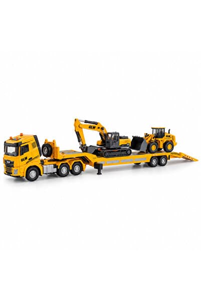 Torzende 1:40 METAL TAŞIYICI TIR EKSKAVATÖR KEPÇE SETİ IŞIKLI SESLİ İŞ MAKİNASI OYUNCAK