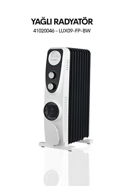 Luxell Yağlı Radyatör Elektrikli Isıtıcı Siyah Beyaz 9 Dilim – LUX09-FP-BW