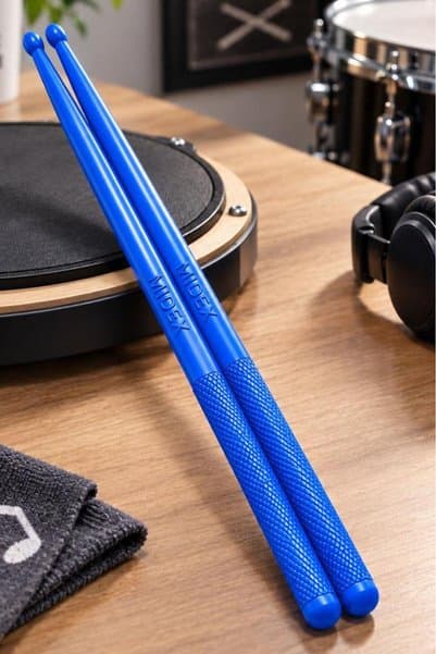 Midex GFK-801BL 5A Bateri Baget Kırılmaz Polyemid Mavi Renk Davul Bageti 5A Drumsticks