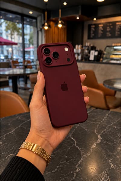 CaseKİdükkan iPhone 17/18 Pro Max Uyumlu Içi Kadife Lansman Premium Kılıf - Bordo