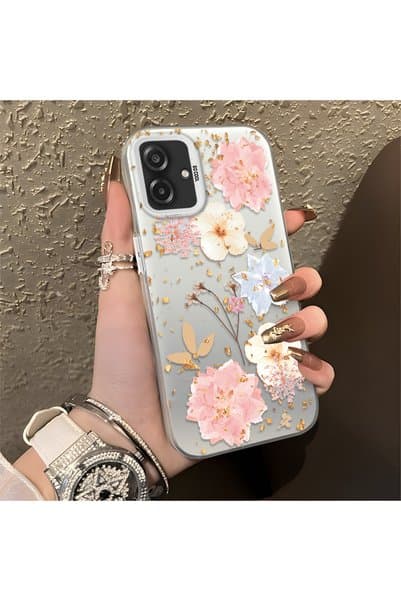 CASEVIBE Samsung Galaxy A07 4G Uyuml Estetik Pastel Çiçek Desenli Dayanıklı Telefon Kılıfı