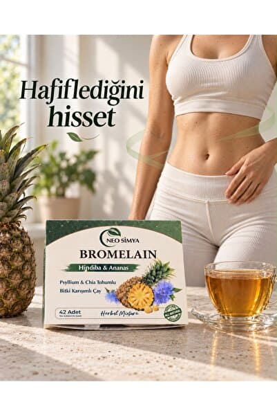 Neo Simya Bromelain Bitki Çayı | Bromelain, Hindiba ve Psyllium İçeren Bitki Çayı | 42 Şaset