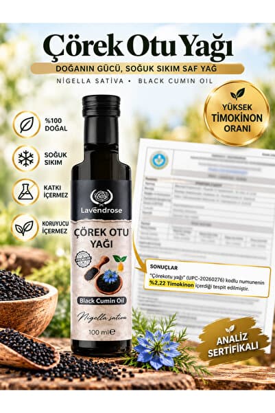 Lavendrose Çörekotu Yağı %100 Saf Ve Doğal Yüksek Timekinonlu Soğuk Sıkım Yerli Tohum 100ml