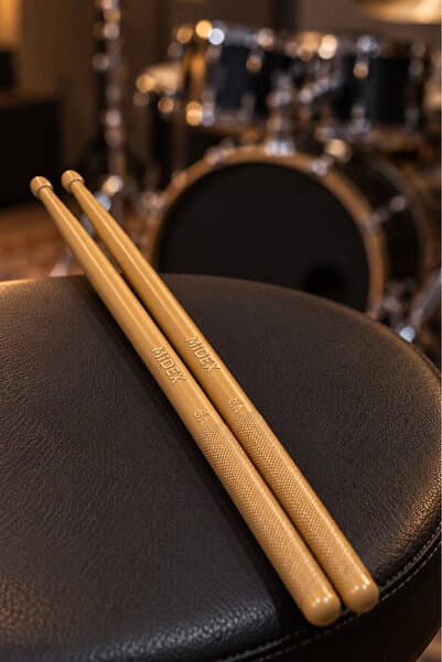 Midex GFK-901WD PRO 5A Profesyonel Kırılmaz Baget Fiber Karbon Drumsticks Ahşap Renk Davul Bateri Bageti
