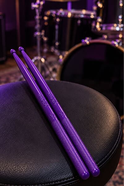 Midex GFK-901PRP PRO 5A Profesyonel Kırılmaz Baget Fiber Karbon Drumsticks Mor Renk Davul Bateri Bageti