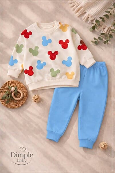 Organic Product DimpleBaby Pamuklu Bebek Takımı Figürlü 2’li Set 0-24 Ay Unisex