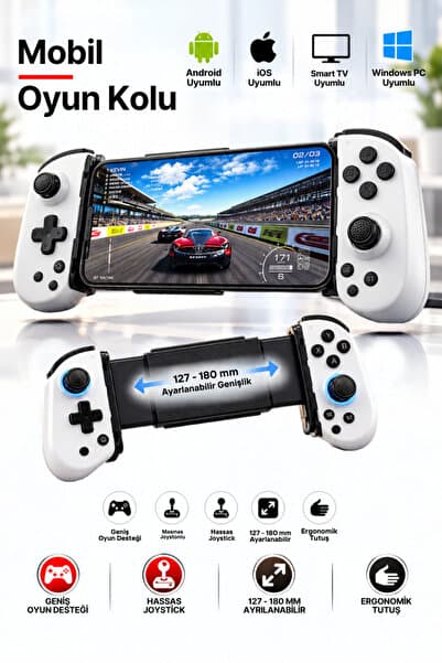 CROW'S TECH Bluetooth Mobil Telefon Oyun Kolu Gamepad 127-180mm Ayarlanabilir Android iOS Uyumlu Kablosuz Joystick