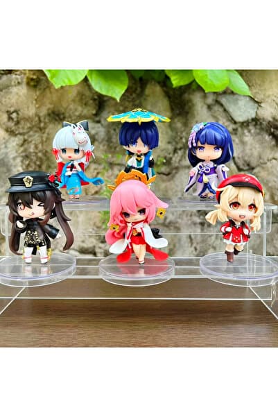 DEK Genshin Impact Anime Oyun Figürü 9,5 cm Chibi Dekoratif Biblo Rastgele 1 Adet