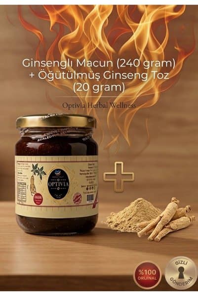 Herşeyi Kolay Optiviam Bitkisel Mesir Kadın Erkek Ginseng Atom Kuvvetli 240gr Macunu ve Kırmızı Kore Ginseng Toz 20gr