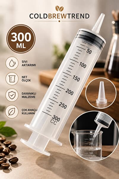 COLD BREW TREND by uğur cadırcı 300 CC Sıvı Aktarma Aparatı – 300 ML Şeffaf Ölçekli Çok Amaçlı Sıvı Transfer Enjektörü