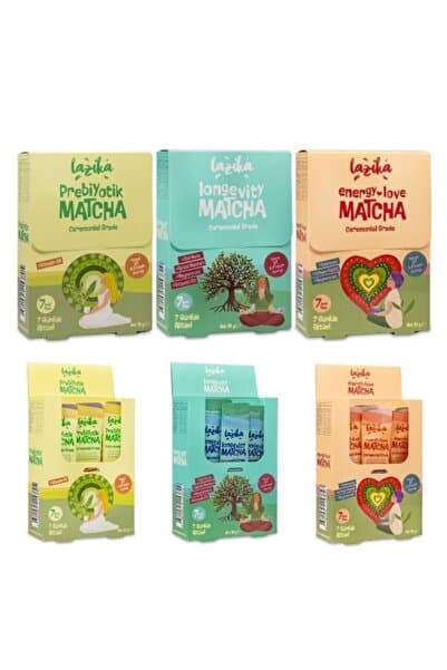 LAZİKA Avantajlı 3'lü Set Matcha (Love Matcha- Ritual Matcha- Prebiyotik Matcha)- 21 SAŞE/105 G