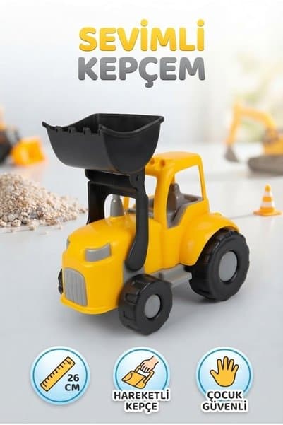 Tıfıl Toys Oyuncak Kepçeli Traktör İş Makinesi 26 cm Hareketli Kepçeli Çocuk Güvenli Oyuncak Kepçe