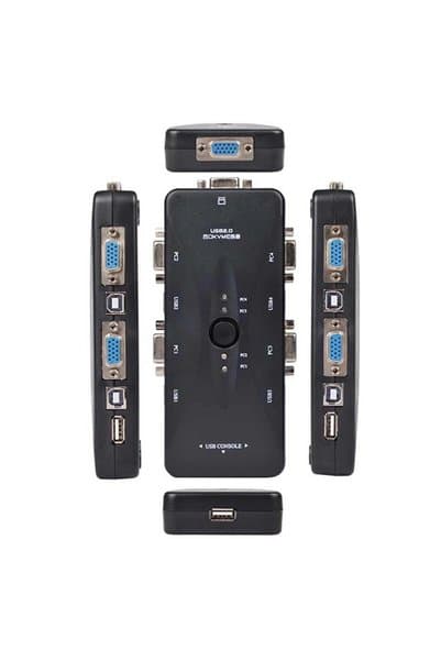 ACETECH 4 Port USB KVM Switch - 4 PC Tek Monitör ve Klavye/Fare Kontrol Cihazı
