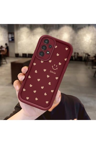 quırkshıeld Samsung Galaxy A13 4G Uyumlu Sade Tam Baskılı Kalp Kılıfı, Silikon Darbe Korumalı Kapak