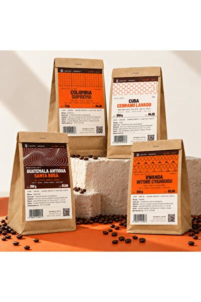 Greenwich Coffee 4'lü Keşif Paketi 4 x 250 g | Colombia, Guatemala, Cuba, Rwanda