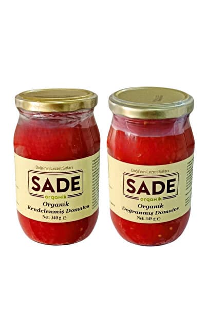 Sade Organik SADE ORG RENDELENMİŞ VE DOĞRANMIŞ DOMATES 340 GR 2'Lİ