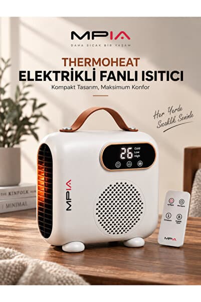 MPIA Thermoheat 2000W Uzaktan Kumandalı Elektrikli Fanlı Isıtıcı – 25 m² Etkili Portatif Masaüstü Isıtıcı