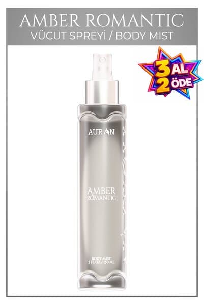 AURAN Amber Romantik Parfümlü Kadın Vücut Spreyi Vücut Kokusu Vücut Misti Body Mist Spray 150ml