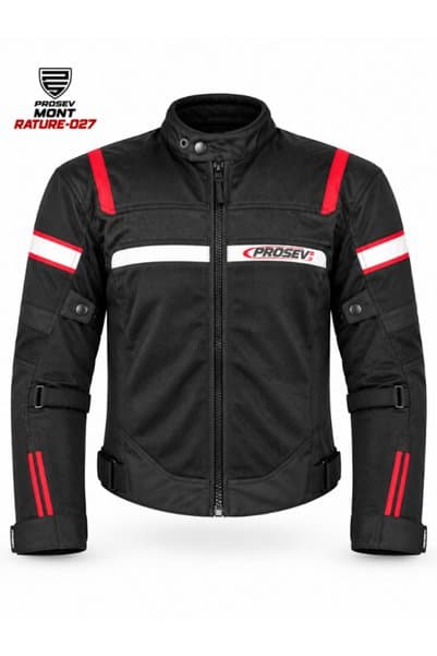 Prosev Rature-027 4 Mevsim Motosiklet Montu – Siyah/Kırmızı