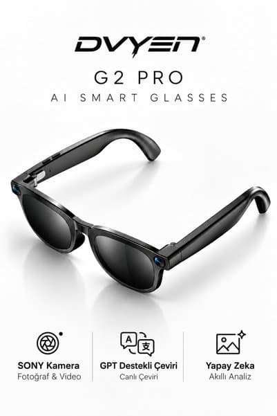 DVYEN G2 Pro Akıllı Yapay Zeka (AI) Güneş Gözlüğü – Kamera Bluetooth Hafıza Müzik AI Ast Canlı Çeviri IPX5