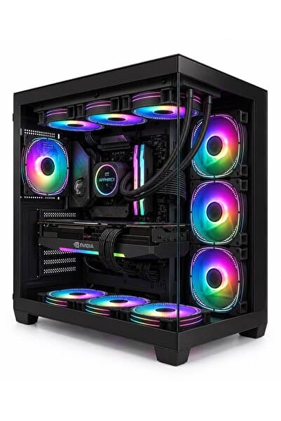 Apphirex Pro Black 7X Argb Fanlı Kumandalı USB 3.0 Type-C Gaming Bilgisayar Kasası Siyah