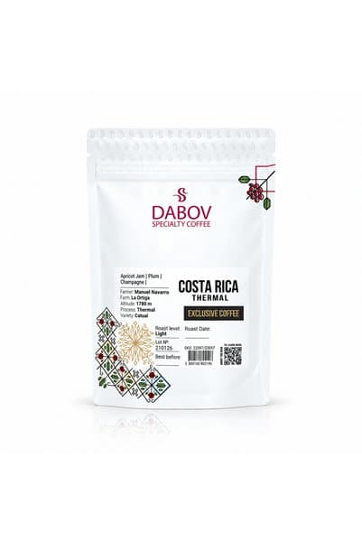 Dabov Specialty Coffee DABOV Costa Rica La Ortiga Termal İşlem Nitelikli Çekirdek Kahve 200,8 g – Açık Kavrum