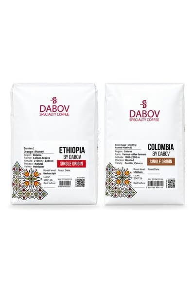 Dabov Specialty Coffee DABOV İkili Nitelikli Çekirdek Kahve Seti 2 x 1 kg – Ethiopia ve Colombia