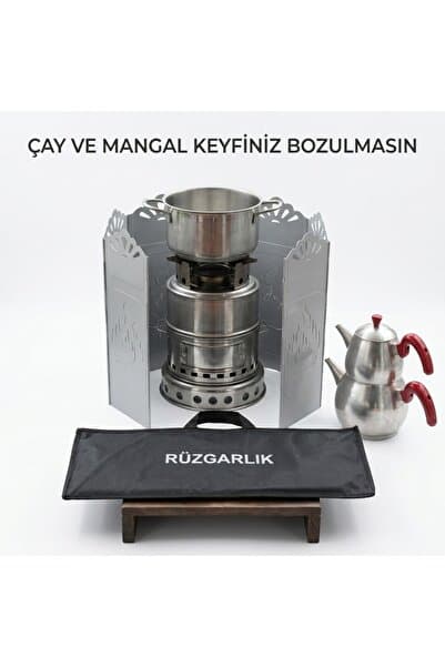 10S Auto Kamp Piknik için Katlanabilir Metal Mangal ve Tüp Rüzgarlığı