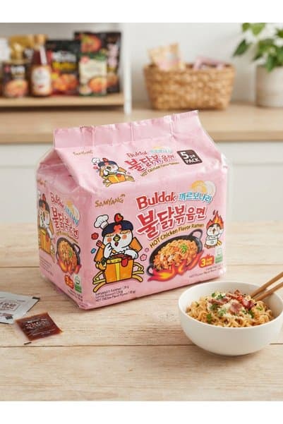 samyang buldak Carbonara Cream Ramen Noodle 130 gr X5 ADET