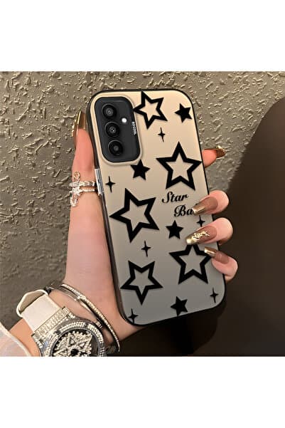 quırkshıeld Samsung Galaxy M13/M23 Uyumlu Yüksek Kaliteli Minimal siyah yıldız yazı baskılı kılıf