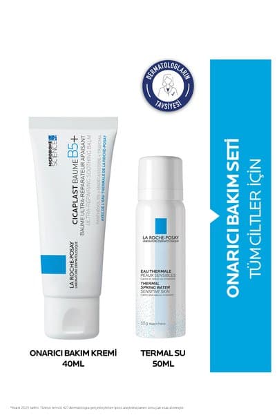 La Roche Posay Onarıcı ve Yatıştırıcı Cilt Bakım Seti: Cicaplast Baume B5+ Krem 40ml & Nemlendirici Termal Su 50 ml