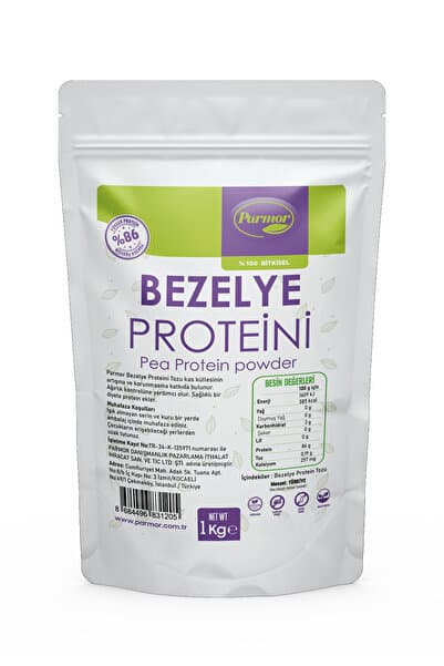 PARMOR Bezelye Proteini Tozu 1 kg Doypak - %100 Bitkisel Vegan Protein / Katkısız & Süt Ürünsüz